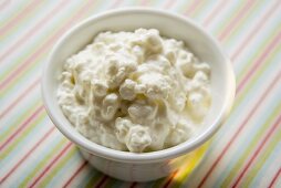 Cottage cheese in a small bowl
