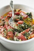 Oven-baked chard and tomatoes