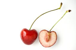 A halved cherry