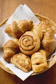 Assorted Danish pastries in a small basket