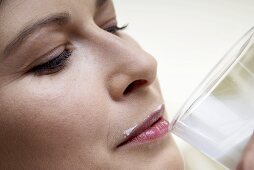 Woman drinking milk