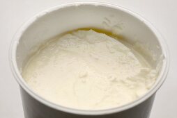 sheep's milk yoghurt in an open pot