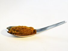 Chinesische Gewürzpaste auf einem Löffel