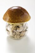 Dried ceps in jar