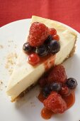 Piece of cheesecake with berries