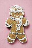 Gingerbread man, decorated with white icing