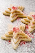 Pastry stars with sugar (for Christmas)