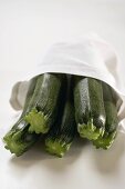 Courgettes wrapped in a white cloth