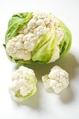 Whole cauliflower and individual florets