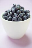 Blueberries in white bowl