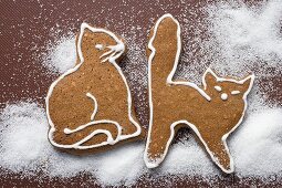 Two gingerbread cats