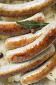 Sausages with sauerkraut (close-up)