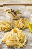 Home-made ribbon pasta