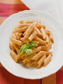 Penne with tomato cream sauce