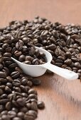 Coffee beans with scoop