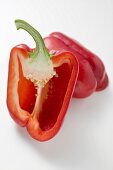 Two red pepper halves