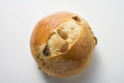 Raisin bun from above