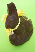 Chocolate Easter Bunny with yellow bow and small bell