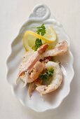 Scampi with lemon and parsley