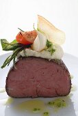 Roast fillet of beef with mashed potato