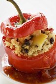 Red pepper stuffed with couscous