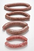 Various types of sausages