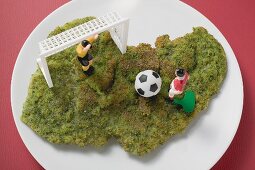 Herb escalope with football figures