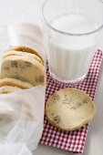 Nut biscuits and glass of milk