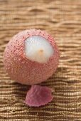 Lychee, partly peeled