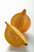 Orange pumpkin (Hokkaido), cut into two pieces