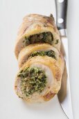 Chicken roulade with spinach filling