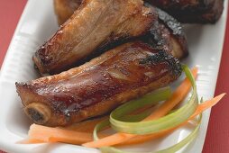 Crispy fried pork ribs (close-up)