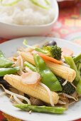 Stir-fried vegetables with rice (Asia)