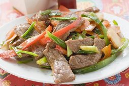Stir-fried beef with peppers (Asia)