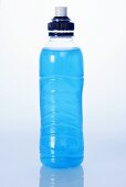 Blue energy drink in plastic bottle