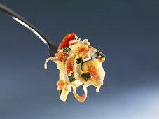 Fettuccine with sheep's cheese and spinach