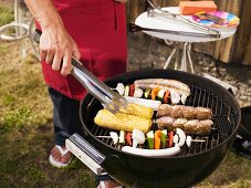 Man preparing barbecue