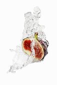 Half a fig with splashing vodka