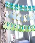 Easter garland of tulips and bunny