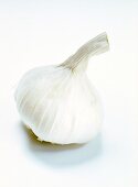 Close-up of garlic bulb on white background