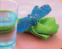 Serviettenhalter, Schmetterling, handgefertigt aus Glasperlen