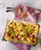 Beerenpizza mit Ziegenkäse 