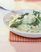 Spargel-Risotto, vegetarisch, italienisches Gericht