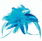 Haarspange mit Federn in blau, Haarschmuck, Studio, Freisteller