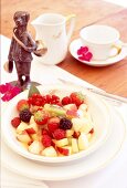 Fruit salad with various fruits in bowl