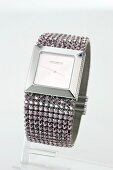 Armbanduhr von Swarovski, Armband glitzert in Rosa