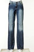 Jeans mit ausgebleichten Beinteilen 