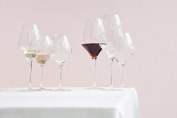 Verschiedene Weingläser für verschiedene Weintypen