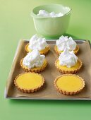 Lime tartlets with vanilla on baking dish