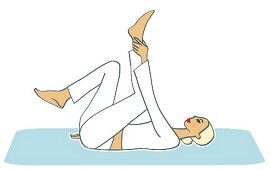Illustration, Hormon-Yoga-Übung 4 C, Sthambasana